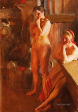Eldsken, el primero en Suecia Anders Zorn Pinturas al óleo